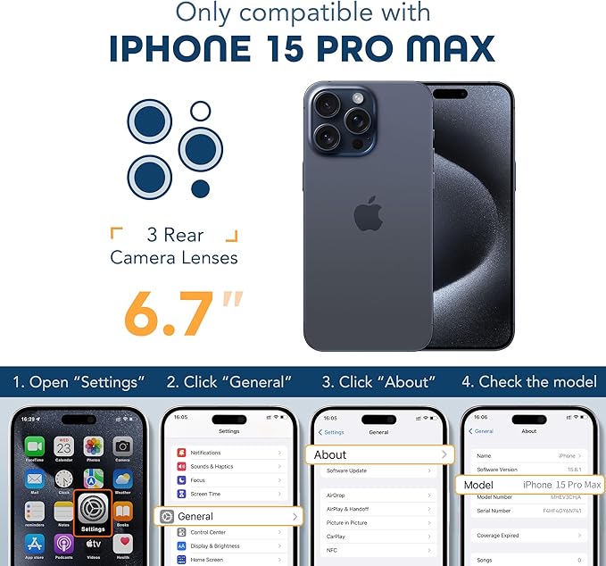 Magnetic for iPhone 15 Pro Max Case, Compatible with MagSafe, Built-in Privacy Screen Protector and Camera Protection, Anti Spy Full Body Dustproof Shockproof Hard Phone Case 6.7", Dark Blue