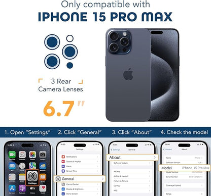 Magnetic for iPhone 15 Pro Max Case, Compatible with MagSafe, Built-in Privacy Screen Protector and Camera Protection, Anti Spy Full Body Dustproof Shockproof Hard Phone Case 6.7", Dark Blue