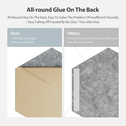 Amantech 12 Pack Acoustic Panels Self Adhesive Sound Proof Foam,High Density Sound Acoustic Foam Panel,12X10.23X0.4 Inch Hexagon Wall Panels in Home,Office,Reccording Room,Studio(Silver Gray)