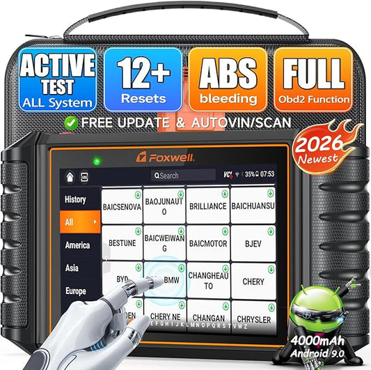 2026 FOXWELL NT726 OBD2 Scanner Diagnostic Tool, All System Bidirectional Scanner, Code Reader for Cars and Trucks with 12 Resets, ABS Bleeding/Oil/EPB/SAS/D-PF/TPMS/Injector Coding/Throttle/BMS..,FCA