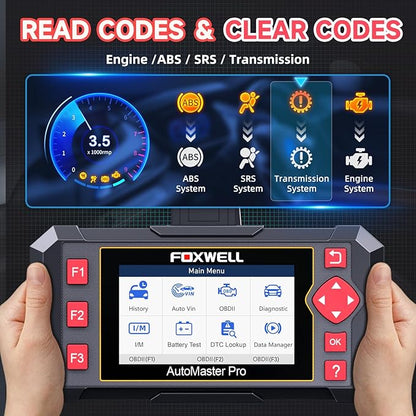 2026 FOXWELL Car Scanner NT604, 4 System OBD2 Scanner Diagnostic Tool, Check Engine Code Reader for Cars and Trucks, ABS/Airbag/Transmission Diagnostic Scanner for All Vehicles, English & Spanish Ver.