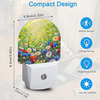 YESPOAK Night Light,Retro Abstract Daisy Night Lights Plug Into Wall Dusk to Dawn Sensor for Bedroom,Bathroom and Living Room for Women/Girls Gift