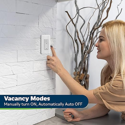 TOPGREENER Motion Sensor Light Switch Dimmer, Electronic Dimmer with PIR Motion Sensor, Occupancy & Vacancy Modes, 150W LED/CFL, Single-Pole, UL Listed, TDODS5-120, White