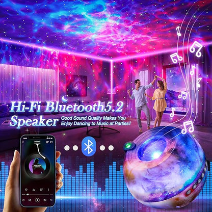 Galaxy Projector for Bedroom, 15 Colors Star Projector for Kids Night Light for Kids, 15 White Noise Sound Machine with Light Galaxy Light Projector for Bedroom, Remote Ceiling Star Lights for Bedroom