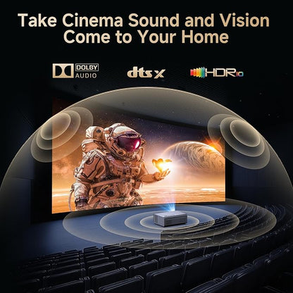 4K Projector with Built-in Apps, 1500ANSI Auto Focus&6D Keystone Dolby Audio Kogata Smart Projector with WiFi 6 Bluetooth Outdoor Movie Proyector for Home Theater HDR10+ UPGRADE