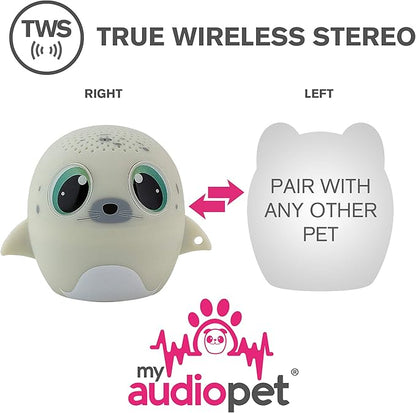 My Audio Pet Mini Bluetooth Animal Wireless Speaker for Kids of All Ages - True Wireless Stereo – Pair with Another TWS Pet for Powerful Rich Room-Filling Sound (SEALebration)