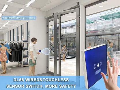 Olideauto DSW120 Electric Swing Door Opener Touchless Hand Sensor Open with 2PCS Wired High Sensitivity Hand Sensor Switches