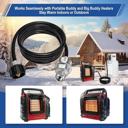Propane Heater Fuel Filter F273699 with 6FT Propane Hose for Buddy Heater, Big Buddy, Little Buddy, Portable Buddy,Connect 20-45 lb Propane Tanks,Replaces F276163 F273704 F273701 F273702 Etc.