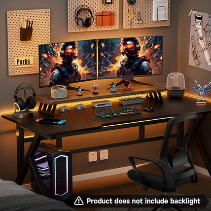 NestNeat Dual Monitor Stand Riser, 39 Inch Large Wood Monitor Stands for 2 Monitors, Desk Monitor Riser for Computer/Laptop/Printer/TV, Stand Riser up to 220 lbs