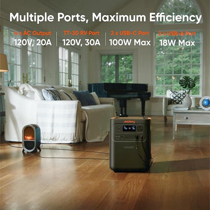 Jackery HomePower 3600 Plus Portable Power Station and Extra Battery with 2x 200W, 3600W AC Output, 7168Wh LFP Solar Generator, Expandable up to 21kWh, Essential Home Backup for Home Use, Emergencies