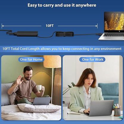 QIOUZW 2025 New 130W USB C Laptop Charger Compatible with Dell XPS 15 17 2in1 9575 9500 9700 Latitude 5280 5420 7210 7410 7480 Precision 5530 2in1 5550 5750 3560 DA130PM170 Power Adapter Cord Supply