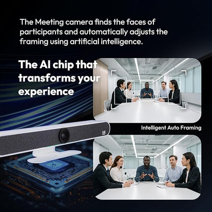 GoPresence 4K Ultra HD Meeting Bar – All-in-One Video Conferencing System with 120° Wide-Angle Lens, 6 Mics with 20ft Pickup Range, Dual Speakers, Plug-and-Play USB for Zoom/Teams/Meet – Medium Rooms