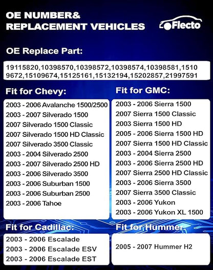Flecto Power Window Switch Front Passenger Side 19115820 with Door Lock Compatible with 2003-2007 Chevy Avalanche Silverado Suburban Tahoe GMC Yukon Sierra Cadillac Escalade, Replace 920-020 DWS-241
