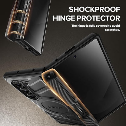 TONGATE for Samsung Galaxy Z Fold 6 Case with Privacy Screen Protector, [Compatible with MagSafe][Anti Spy] Shockproof Z6 Phone Case, Built-in Kickstand & Belt Clip & S Pen Holder for Z Fold 6, Black