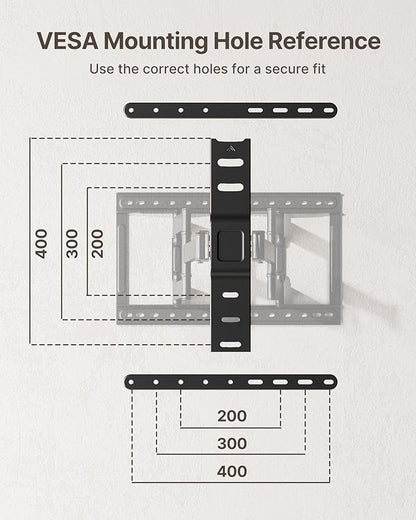 monTEK 1.1" Ultra Slim TV Wall Mount for 37-75 Inch TVs, 132lbs Heavy Duty, 4X Weight Tested, Full Motion Articulating Bracket, Max VESA 400x400mm, Fits 16/18" Studs