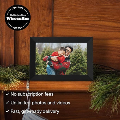 Aura Stone Digital Picture Frame - 10.1" HD Mat Display | Wirecutter's Best Digital Frame for Gifting - Send Photos Directly from Your Phone | Quick & Easy Setup Over WiFi - Free App | Black