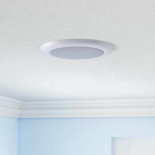 TOPELER 6Inch LED Disk Light, 15W Dimmable Surface Flush Mount Ceiling Light, 1000Lm 5000K Daylight, Installs into Junction Box Or Recessed Can, ETL & FCC Listed, White