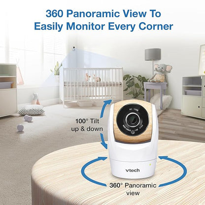 VTech VM928-2HD 5” 720p HD Display 2 Cameras Baby Monitor,110 Wide Angle View,Remote Pan-Tilt-Zoom,Night Vision,Up to 1000ft Range,Temperature Sensor,9 Soothing Sounds & Lullabies,2-Way Talk,No WiFi