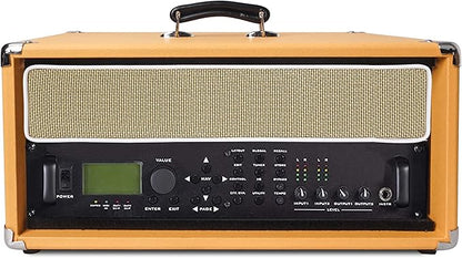 Sound Town Vintage 4U Amp Rack Case, 12.5" Depth with Rubber Feet, Dust Cover, Kickstand, Orange (STVRC-4OR)