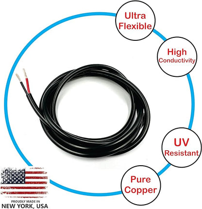 NATIONAL Wire & Cable – 20 AWG 2-Conductor Premium Copper Wire, 1000 ft, Stranded | Made in USA, Flexible Jacket | Electronics, Controls, DIY Wiring, Indoor and Outdoor Use