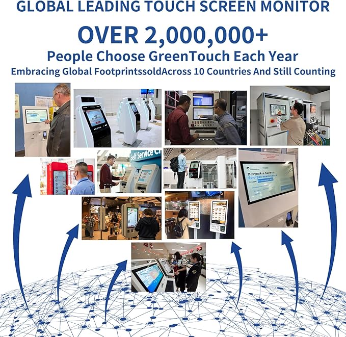 GreenTouch 19 inch Ultra Slim Touch Open Frame Monitor, HDMI/VGA/DVI Interface, 1280 x 1024 Resolution, Industrial Touch Display