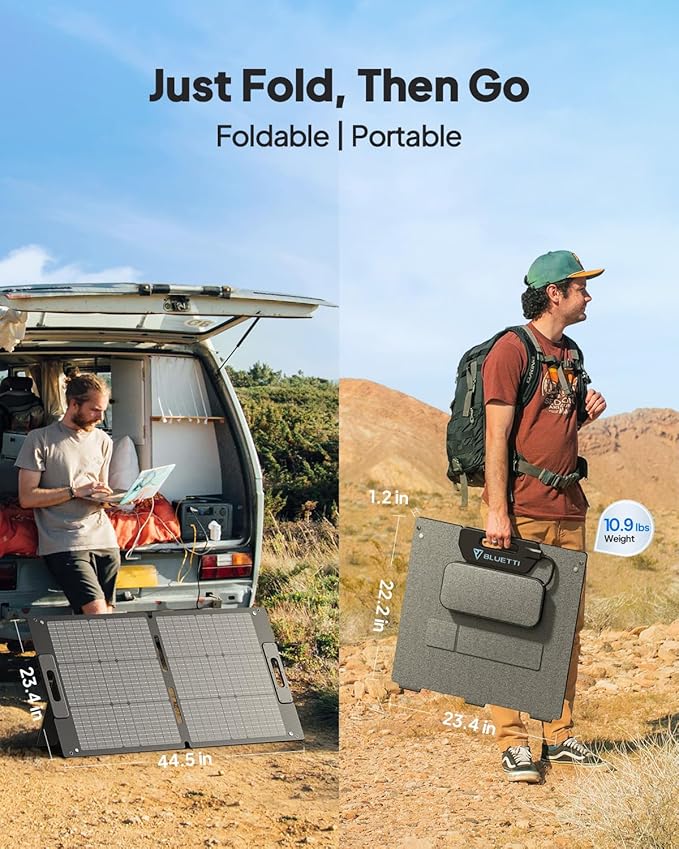 BLUETTI Elite 30 V2 Solar Generator with 100W Solar Panel (Ships Separately), 288Wh LiFePO4 Portable Power Station, 600W AC Outlets (1500W Power Lifting), for Camping, Home Use, Emergency