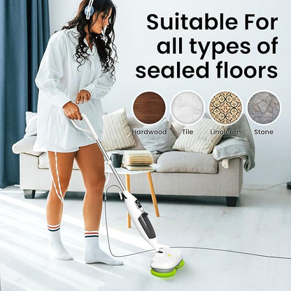 Elev8 Prestige Electric Steam Mop – 15-in-1 Detachable Floor Scrubber with 3 Steam Modes – Electric Mop for Hardwood Floors, Kitchen Hoods & Worktops Cleaning