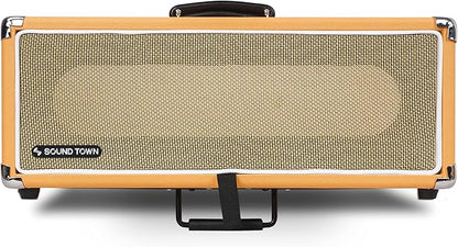 Sound Town Vintage 3U Amp Rack Case, 12.5" Depth with Rubber Feet, Dust Cover, Kickstand, Orange (STVRC-3OR)