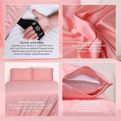 THE LAD COLLECTIVE 3.0 Full Size Bedding Set - Full Size Bedding Sets - 4-Piece Bedset w/Fitted Sheet, Top Sheet & 2 Standard Pillowcases [Duvet Not Included] - Bamboo-Cotton - Acadia
