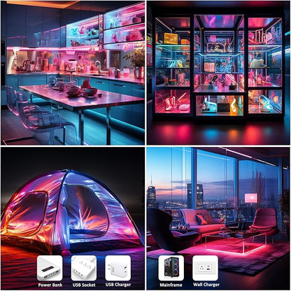 UVTaoYuan LED Strip Lights RGB COB 6.56 FT 1152 LEDs 5V USB Color Changing Short Strip Light,Multi Color TV Backlight with Remote/Button Control/Smart app for DIY Home Decor (6.56FT/2M)