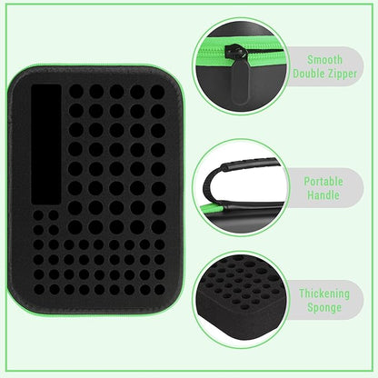 stukcaze Battery Organizer Storage Case with Tester for AA AAA Button Battery Holder Carrying 3 Batteries Variety Pack 88 Batteries Zipper Mesh Bag (Batteries Not Included) (black-green)