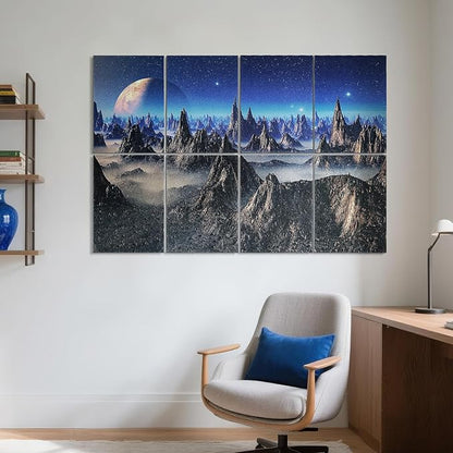 UMIACOUSTICS 8 Pcs 0.7Inch Thick Art Acoustic Panels, Total 47.2” x 31.5” Decorative Acoustical Wall Panels, Sound Absorbing Art Panels for Home, Office, Hotel, Astral Mystery Realm