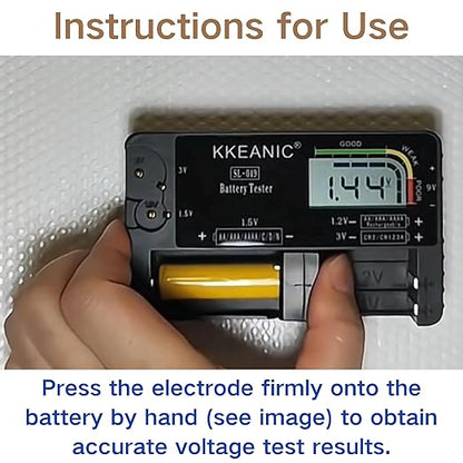 Battery Tester with Battery Organizer Storage Case,Professional Digital Battery Checker with LCD Display for Household AA, AAA, 4A,C, D, 9V, Button Cells. Compact Design & Clear Power Level Indicator