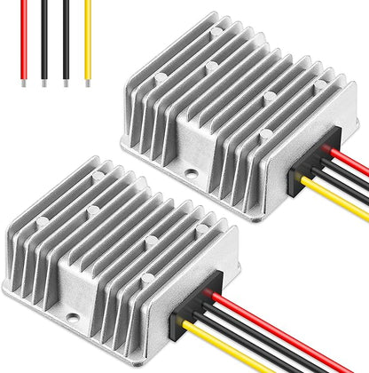 Dreyoo 2 Pack 36V 48V to 12V Converter Golf Cart Voltage Reducer, 10A 120w DC to DC Buck Converter 12 Volt Voltage Regulator for Golf Cart Car Audio LED Strip Light Universal Power Stabilizer