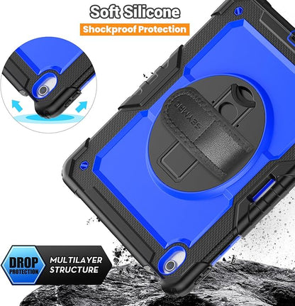 SEYMAC for iPad Air 13 Inch Case M3 2025/ M2 2024, Heavy Duty Shockproof Protective Case with Screen Protector, 360° Rotating Stand, Hand/Shoulder Strap and Pen Holder for iPad Air 13, Blue