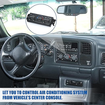 Front Climate Control Module Panel for GMC Sierra Chevy Silverado 1999-2002 599-266/15054697/ 15753264/19244873/ 9361355 Heater A/C Control Switch Air Conditioning Climate Control Module