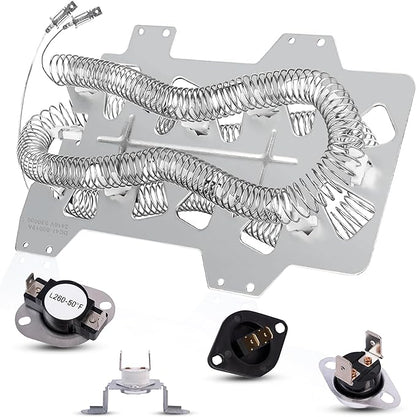 DV42H5200EP A3 DV42H5200EF A3 DV5451AEW XAA DV40J3000EW A2 DVE50R5400V A3 DV219AEW XAA Dryer Heating Element And Thermostat Replaces For Samsung DV395ETPASU A1 DV448AEP XAA DV350AEW XAA DV330AEB XAA