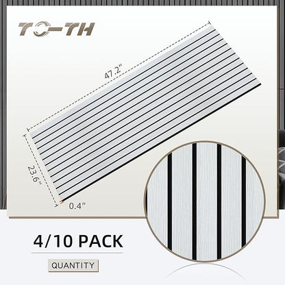 TO-TH Wood-Look Acoustic Panel, 4 Pack 47.2” x 23.6” Soundproof Wall Panels, Decorative Sound Absorbers Large Acoustic Panels for Home, Office, Basement, White Oak