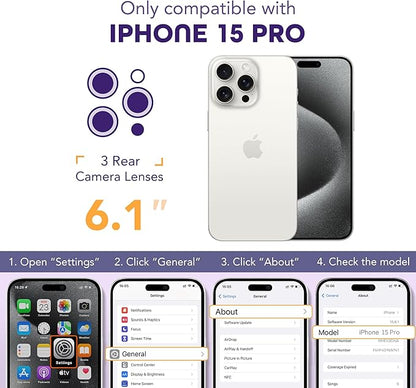 Magnetic for iPhone 15 Pro Case, Compatible with MagSafe, Built-in Privacy Screen Protector and Camera Protection, Anti Spy Full Body Dustproof Shockproof Hard Phone Case 6.1", Light Purple