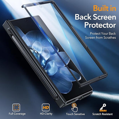 Oneagle Magnetic for Samsung Galaxy Z Fold 7 Case Built in Screen Protector Translucent [Fit for MagSafe] [S Pen Holder Slot] [Hinge Protection] MIL-Grade Shockproof Matte Case for Galaxy Z Fold 7