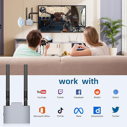 VJZFA Wireless Display Adaptor - 1080p Wireless HDMI Display Dongle Adapter, Plug and Play, for Laptop, PC, Smartphone to HDTV Projector Monitor