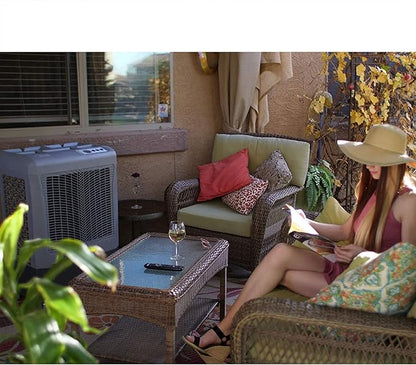 Hessaire MC37M Indoor or Outdoor Portable Oscillating Evaporative Swamp Air Cooler for 950 Square Feet of Space with Water Reservoir