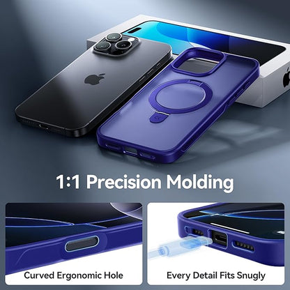 CASEKOO Designed for iPhone 16 Pro Max Case with Magnetic Invisible Stand [Military Drop Protection] [Compatible with MagSafe] Shockproof Slim Translucent Matte Promax Case 6.9 Inch, Klein Blue