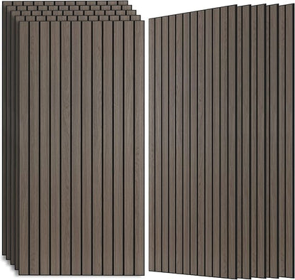 AUTORIFIC Wood Veneer Sound Panels, 10 Pack 47.2”x23.6” Wall Panels, Decorative Acoustic Panels for Walls, for Office,Home Theater,Studio,Living Room, Walnut(Mitred)