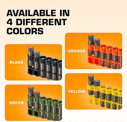 Storacell Slimline AA-6 Battery Storage Caddy and Dispenser (Pack of 2), Military Green, Holds 6 AA Batteries (Not Included), Durable & Compact Design, The Original Battery Caddy, Made in The USA