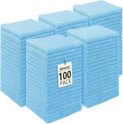 UNIMADE Washcloths Bulk - 100 Pack - Face Towels (12" x 12"), Highly Soft Wash Cloths and Hand Towels, Fast Drying Multi-Purpose Microfiber Cleansing Cloths for Bathroom, Hotel, Spa, and Salon - Blue