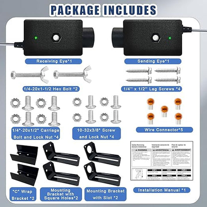 NLDZGA 41A4373A Garage Door Safety Sensor Compatible with Chamberlain Manufactured Between 1993 to Late 1990s Garage Door Openers,Safety Sensors Beam Eyes with Bracket