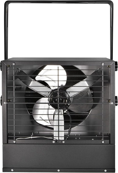 Comfort Zone 10,000W Hard-Wired Garage Heater – Industrial & Commercial Ceiling Mount, 240V Fan-Forced Heater with Remote, Digital Thermostat, Timer, 2 Heat Settings, Overheat Protection, Black
