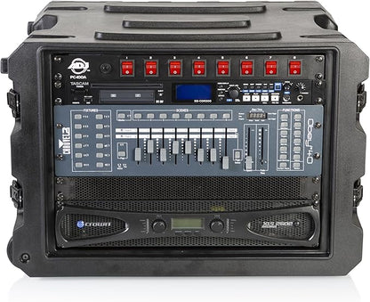 Gator Cases Pro Series 19" Depth 8U Rolling Rack Case with Recessed Wheels, Black
