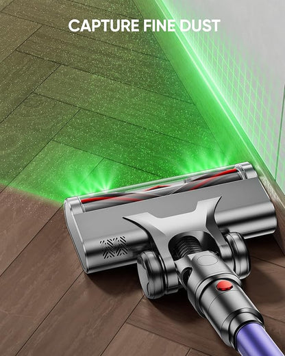 DIFFULL Cordless Vacuum Cleaner, 650W 55KPA 70Mins Vacuum Cleaners for Home, Stick Vacuum with 1.8L Cup, Anti-Tangle, 8-Stage Filter System, Green Light for Pet Hair, Carpet, Floor